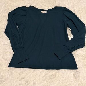 Elegant Another Love Teal Long Sleeve Women's Top NWT Size Small